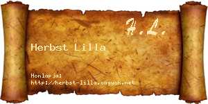 Herbst Lilla névjegykártya
